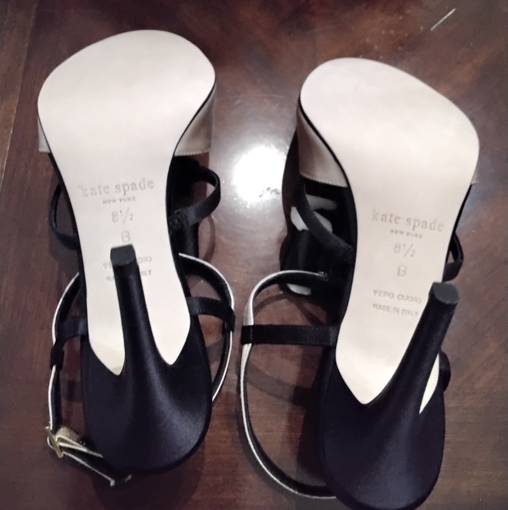 Kate Spade 2 Tone Blush Black Satin - Picture 2 of 5